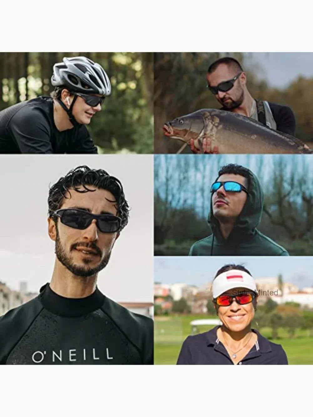 Polarized Sports Sunglasses 100% UV Protection Wrap Around Unbreakable Men